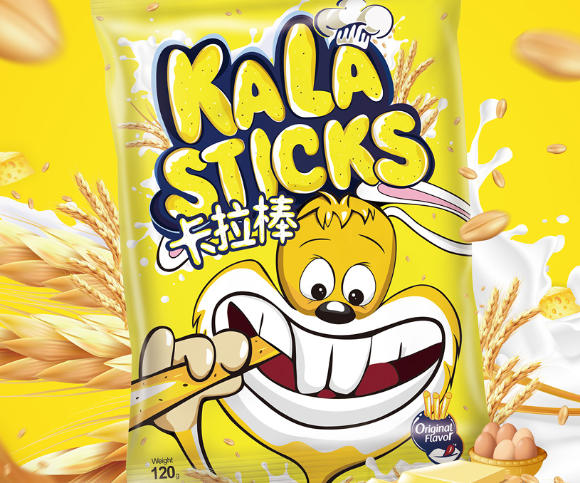 品牌形象 產(chǎn)品包裝設計 ' KALA STICKS卡拉棒膨化輕食（系列產(chǎn)品）